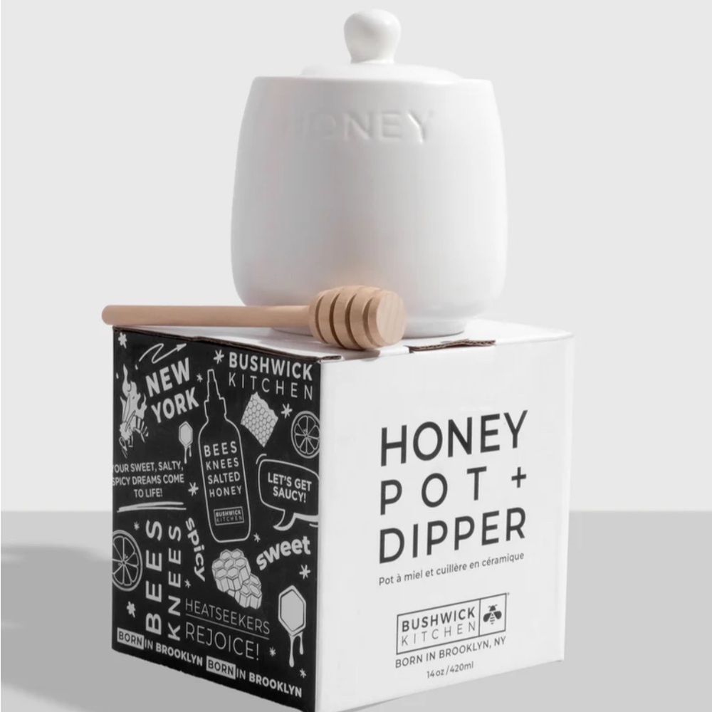 Bushwick Kitchen Honey Pot and Dipper Set New in Box